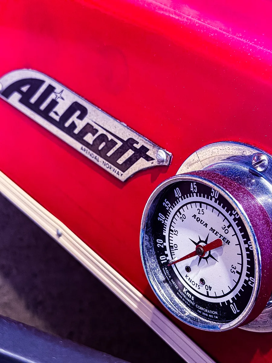 En sjelden Ali-Craft er blant båtene som stilles ut på det nye bryggeanlegget ved museumshavna