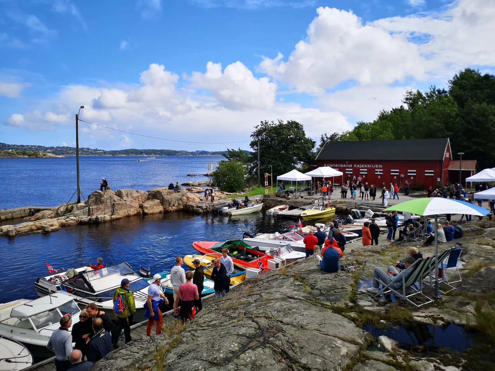 Klassiske båter ved Odderøya i Kristiansand (Bilde: Vest-Agder-Museet)