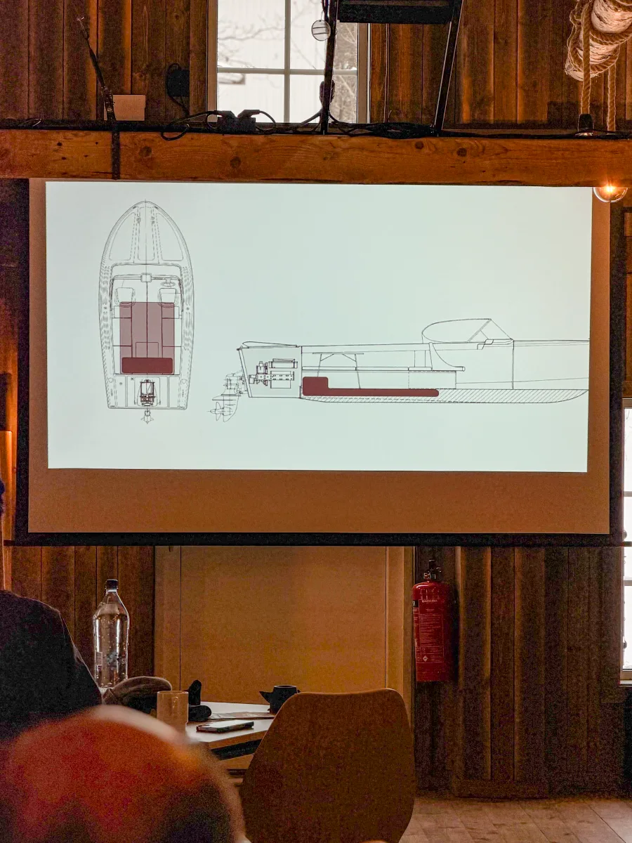 Morten presentert båten under Vinterkonferansen i Risør i år